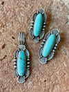 Nevada Sterling Framed Turquoise Earrings & Pendant