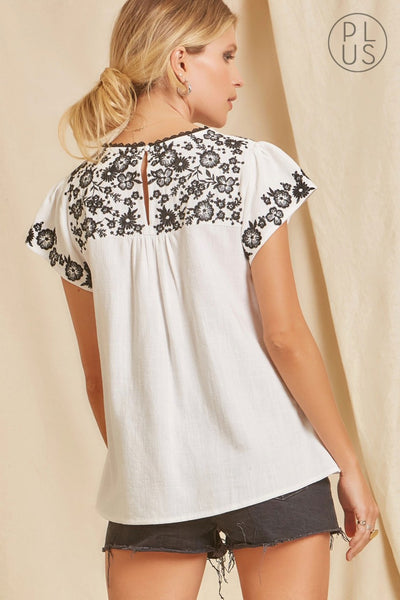 Bex Babydoll Embroidered Blouse