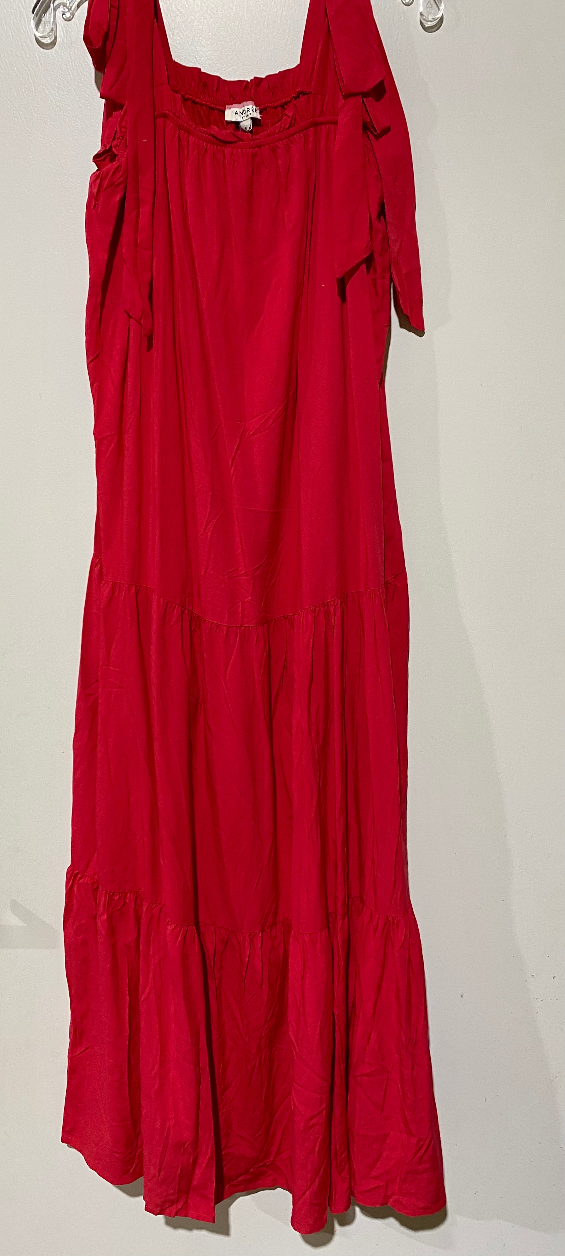 Rosy Red Tiered Maxi Dress