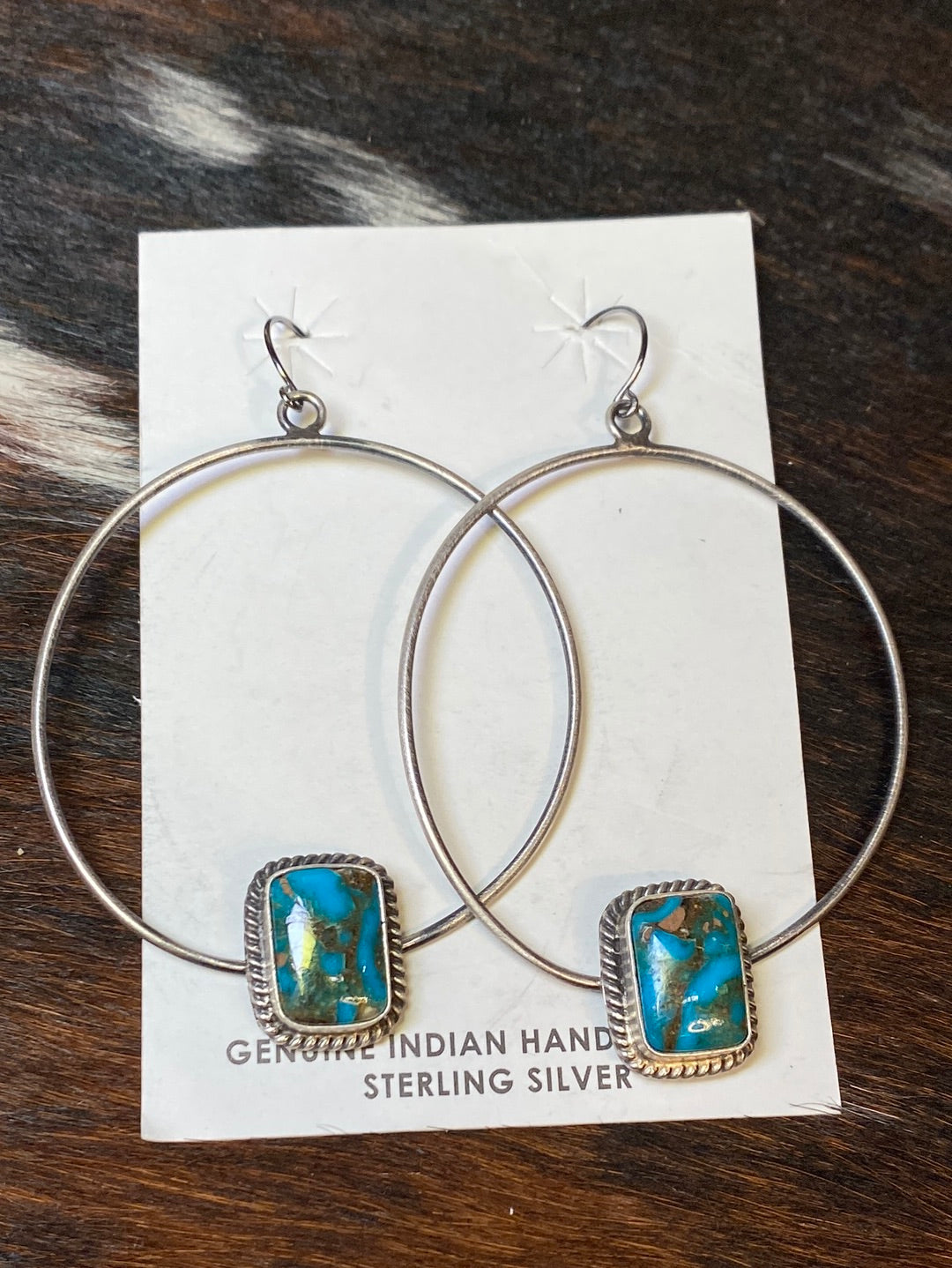 Colby Sterling Fish Hoop With Stone Earrings - 2"