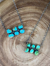 Zoe 6 Stone Turquoise Link Necklace