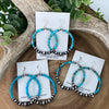 Joyfully Yours Turquoise, Varied Navajo Pearl & Saucer Hoop Earrings
