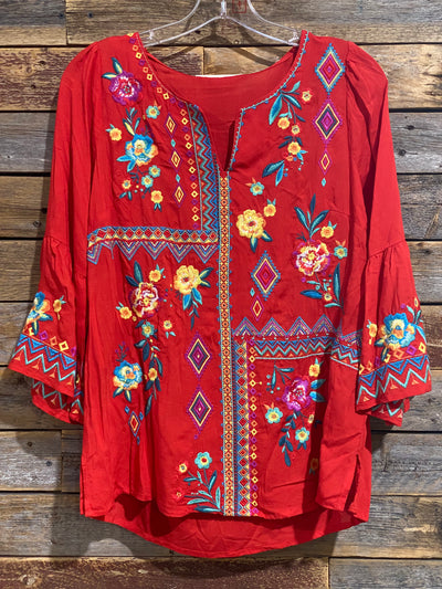 Pia Patch Embroidered Blouse
