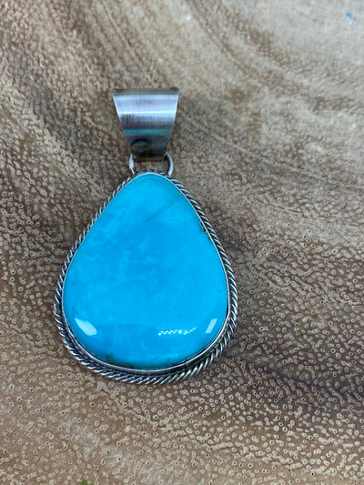 Forney Sterling Roped Turquoise Pendant