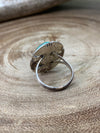Anson Sterling Framed Turquoise Ring - size 6.5