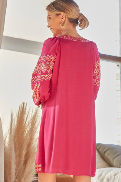 Lolly Long Sleeve Embroidered Dress