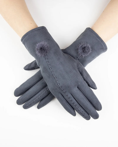 Ultra Suede Detailed Gloves