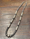 Donner Stamped Sterling Silver Barrel Bead Necklace & Earring Set
