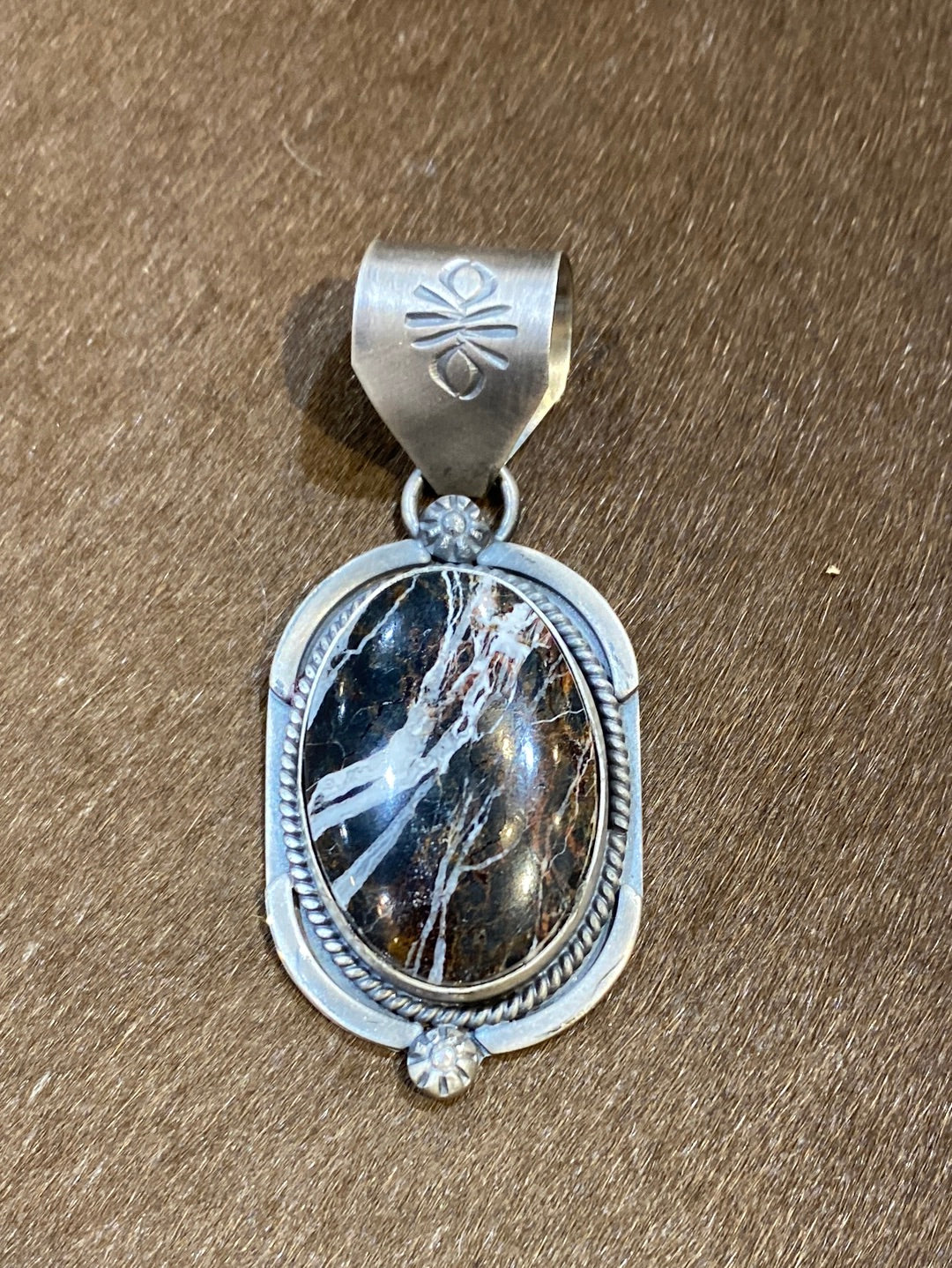 Missy Sterling Framed White Buffalo Pendant