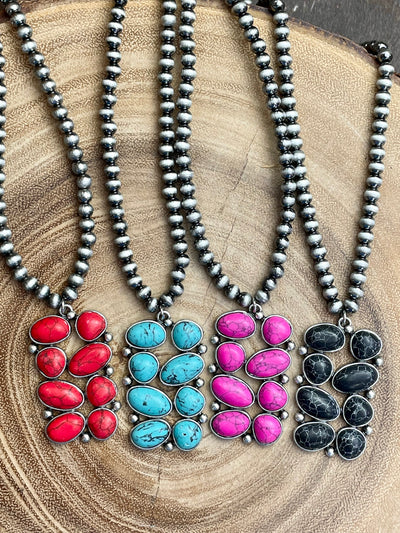 Pebbles Stacked Stone Navajo Necklace