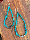 Sarah Lynn Tumbled Turquoise Navajo Teardrop Earrings - 3.5"