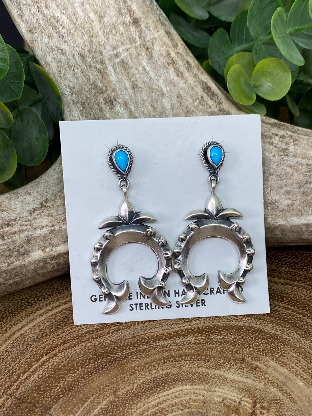 Finley Turquoise Post Sterling Naja Earrings