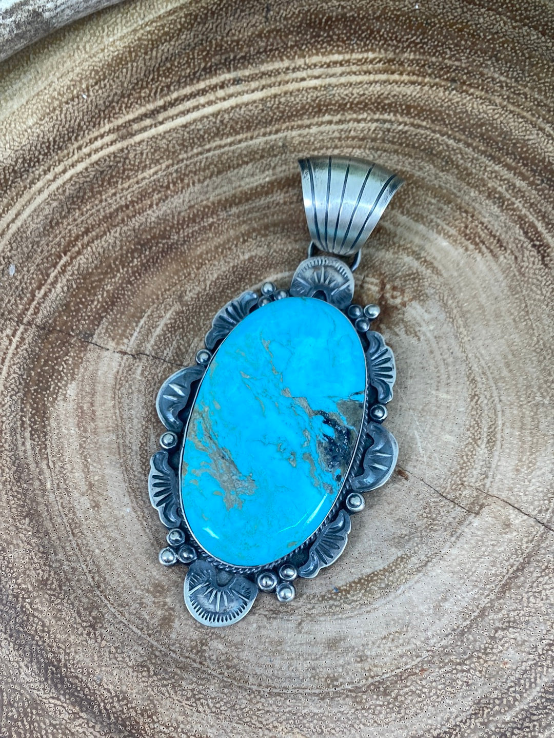 Emily Sterling Framed Kingman Turquoise Pendant