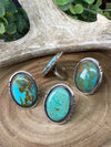 Amelia Sterling Framed Turquoise Ring - Adjustable