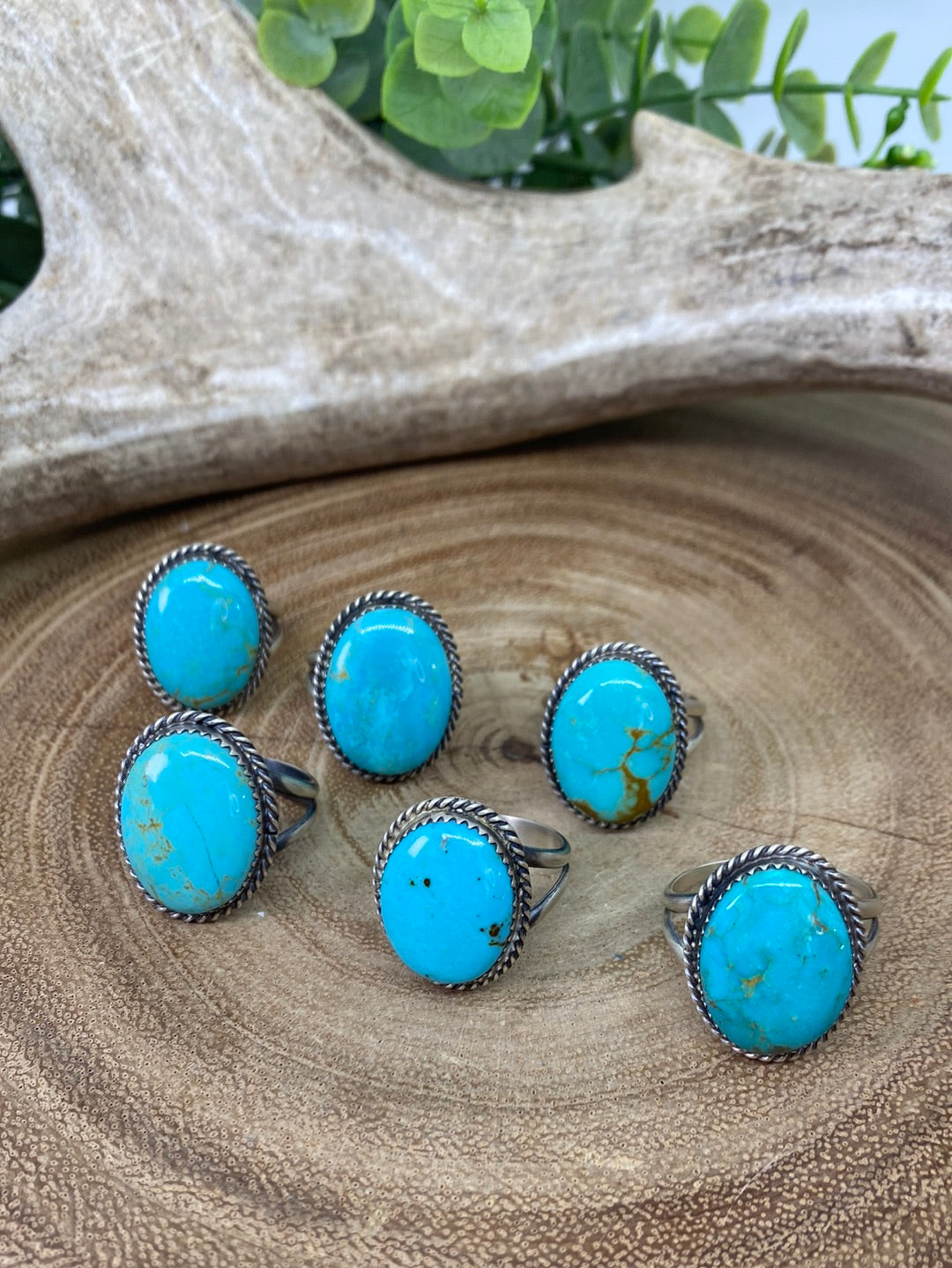 Alto Sterling Roped Oval Turquoise Ring - Blue