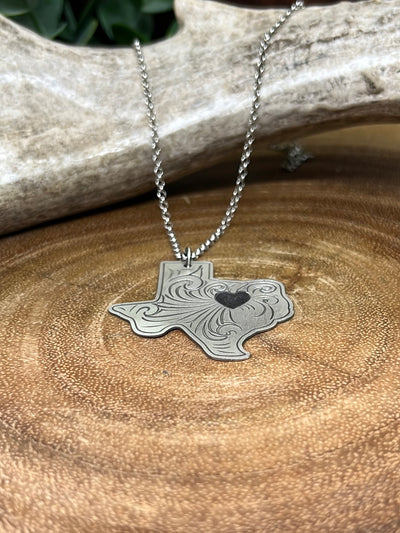 Love From Texas Sterling Necklace