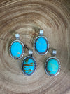 Cecily Sterling Framed Kingman Turquoise Pendant