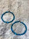 Brazoria Tumbled Turquoise Hoop Earrings - 1.75"