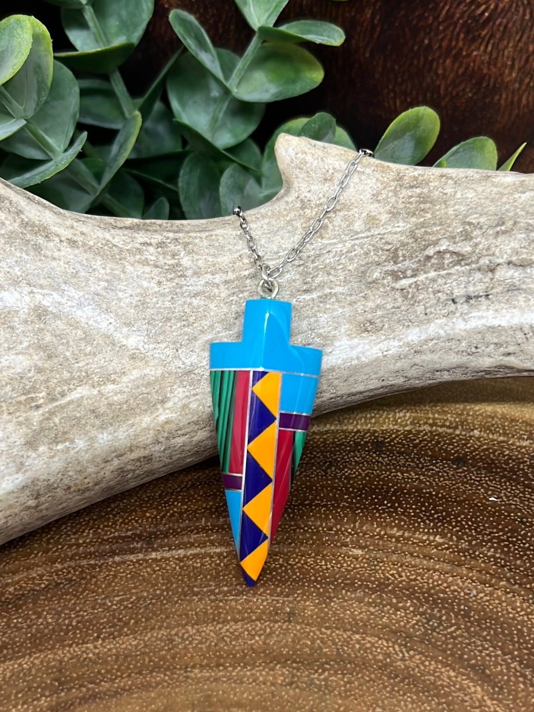 Iliana Aztec Arrowhead Fashion Necklace - Multi