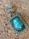 Fancy Framed Pendant With Turquoise Center
