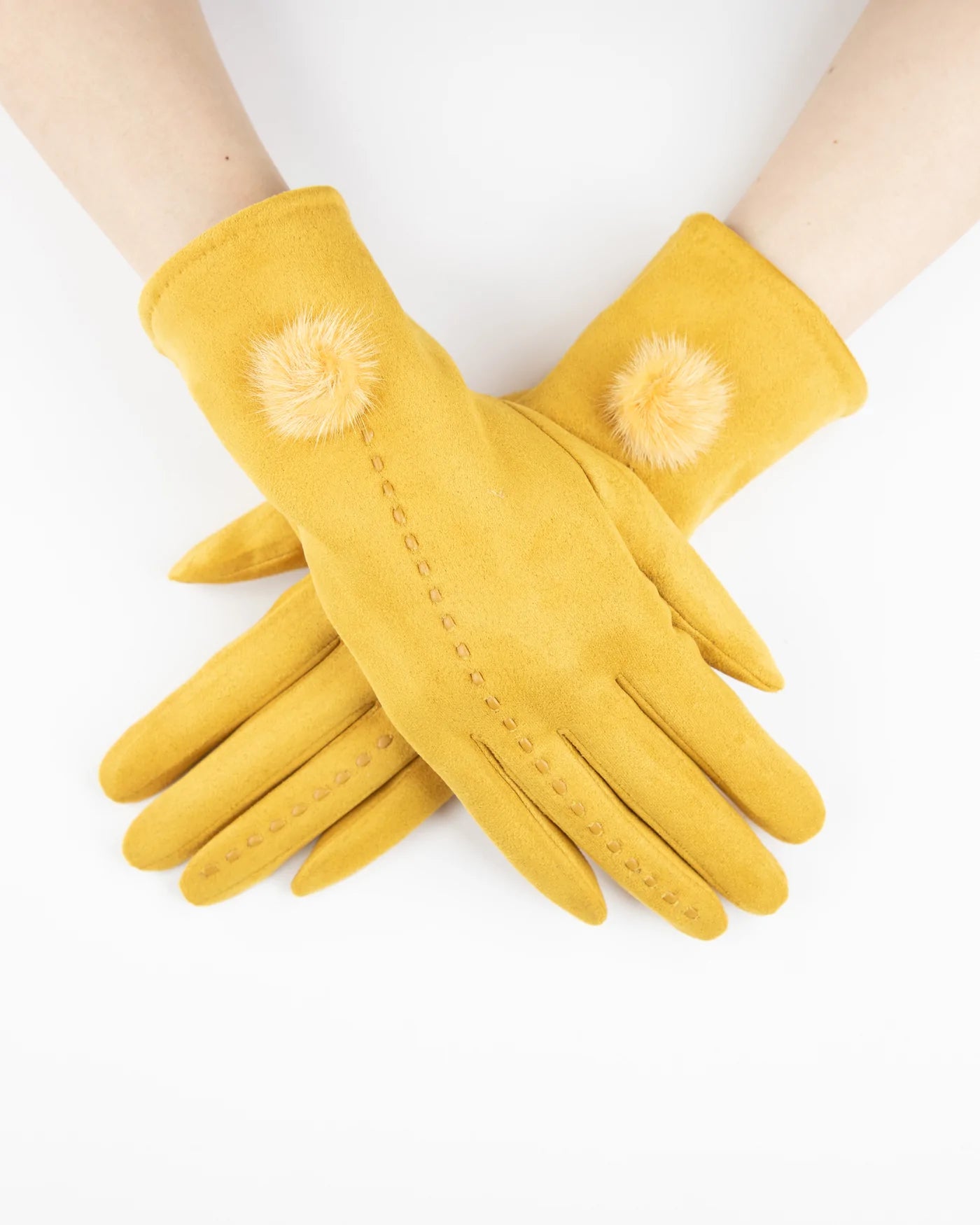 Ultra Suede Detailed Gloves