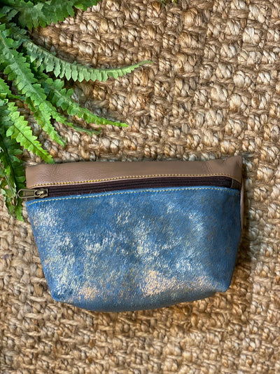 Hair on Hide Leather Cosmetic Bag