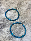 Brazoria Tumbled Turquoise Hoop Earrings - 1.75"