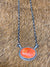Sunset Roped Sterling Red Spiny Oval Necklace - 16"