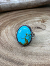 Alto Sterling Roped Oval Turquoise Ring - Blue