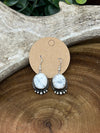 United Single Stone Fish Hook Earrings - White Buffalo