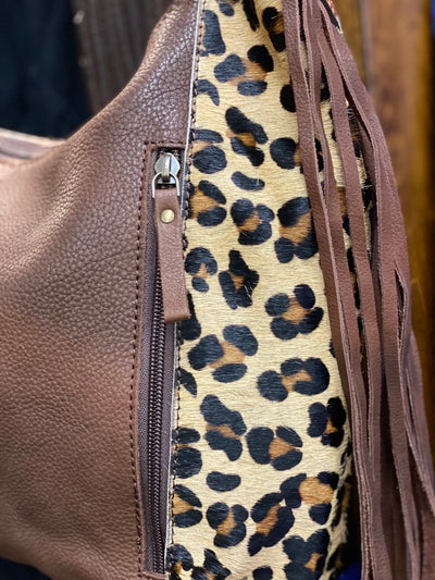 Mia Leopard Leather Handbag