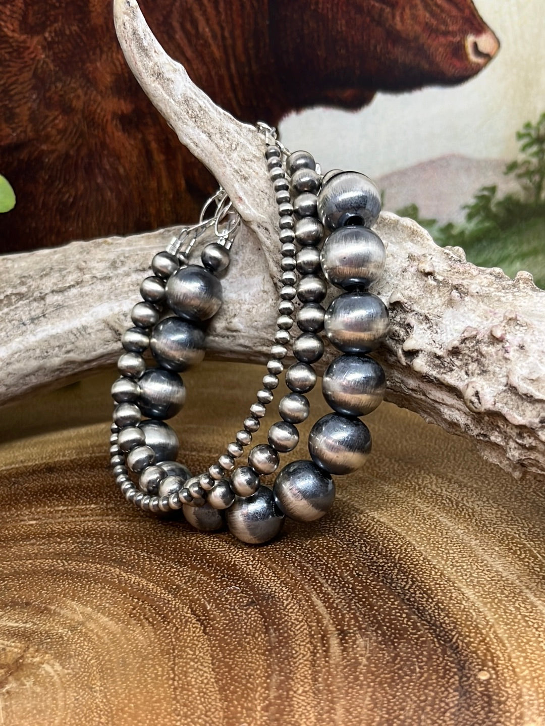 Maggie Navajo Pearl Sterling Clasp Bracelet: 3mm - 12mm