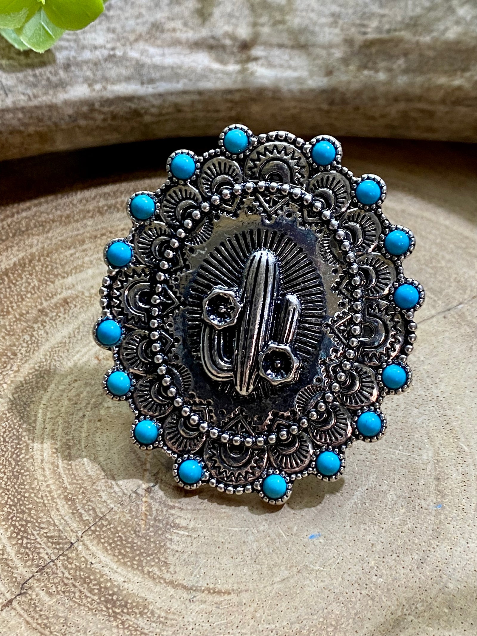 Fashion Turquoise Cactus Ring