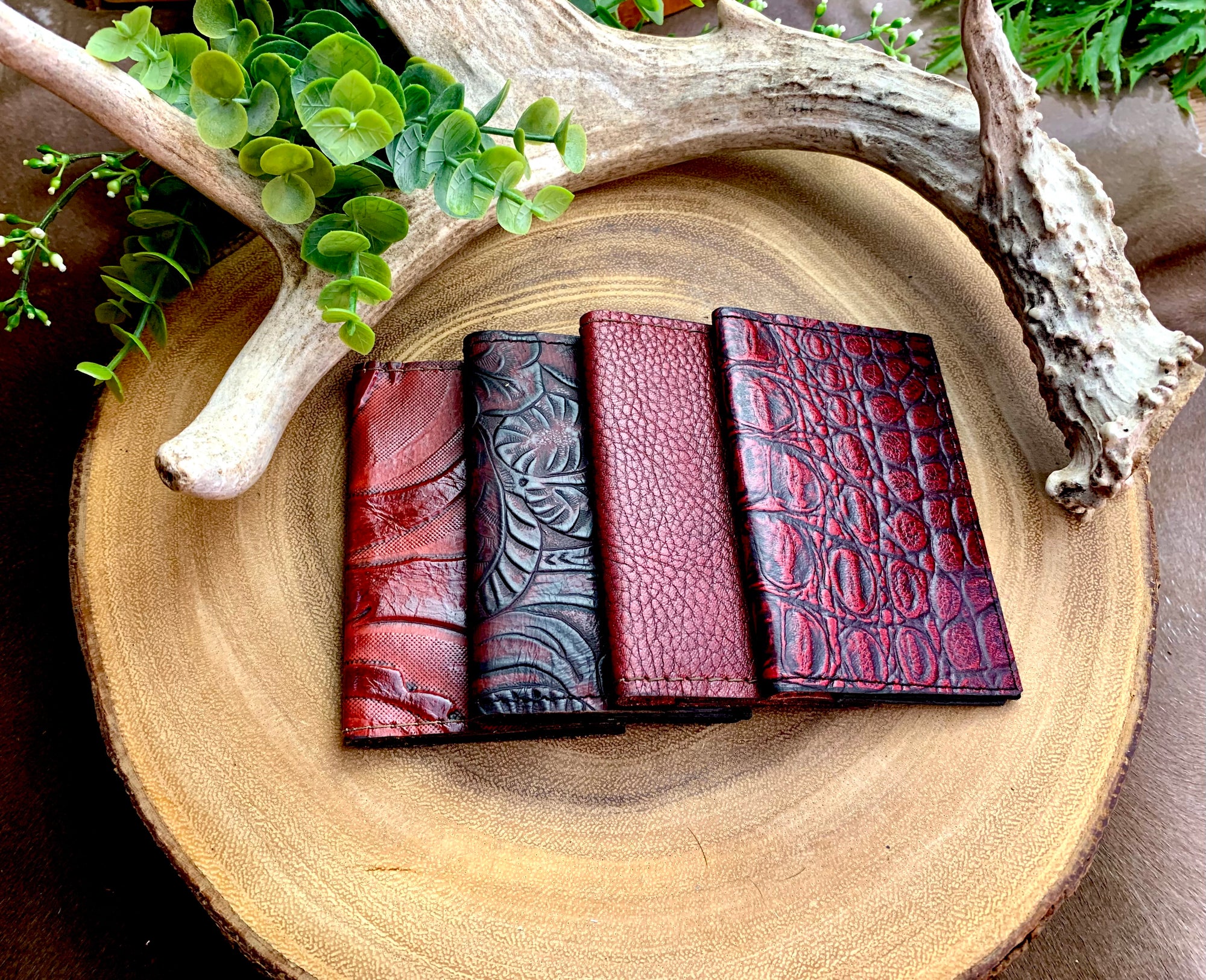 Ace High Leather Card Holders - Cherry