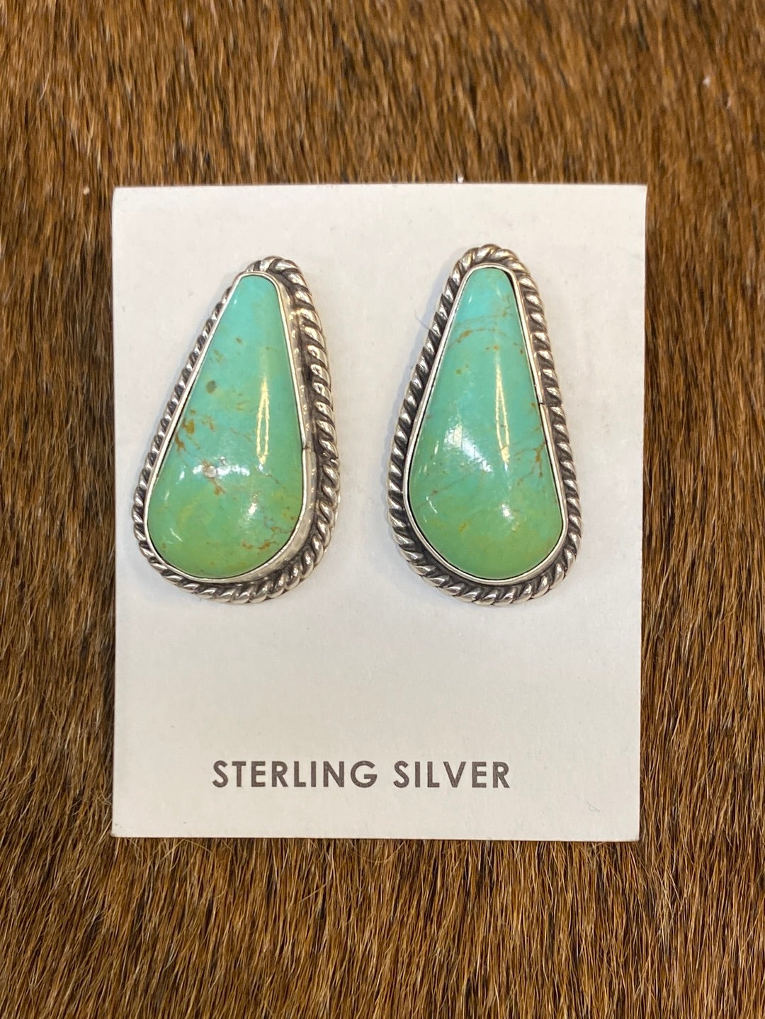 Deanna Turquoise Single Stone Earrings - Green