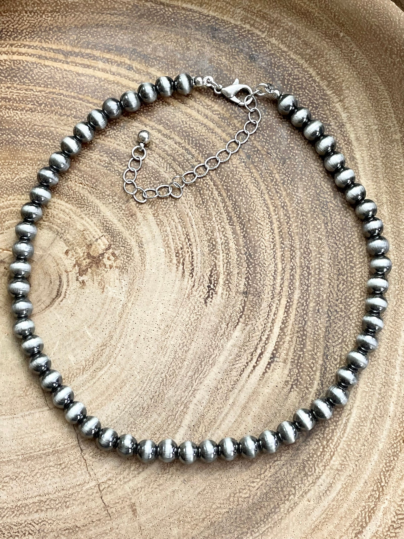 6mm silver oxidized fashion navajo choker