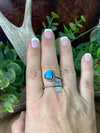 Sterling Cupid's Arrow Turquoise Ring - Adjustable