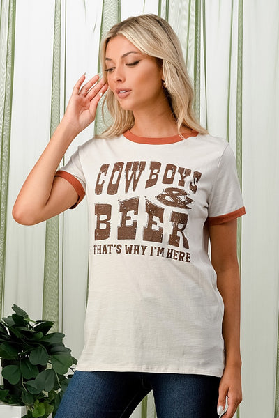 Cowboys and Beer Graphic T-Shirt