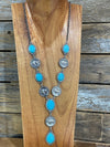 Stockton Fashion Buffalo Coin with Turquoise Lariat Necklace