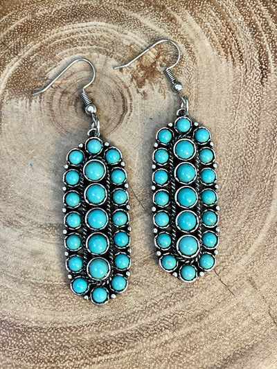 Collins Fashion Turquoise Cluster Earrings & Ring