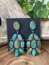 Brenner Sterling 9 Stone Cascading Earrings - Turquoise