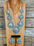 Fashion Turquoise Medallion With Center Coin Necklace & Earrings