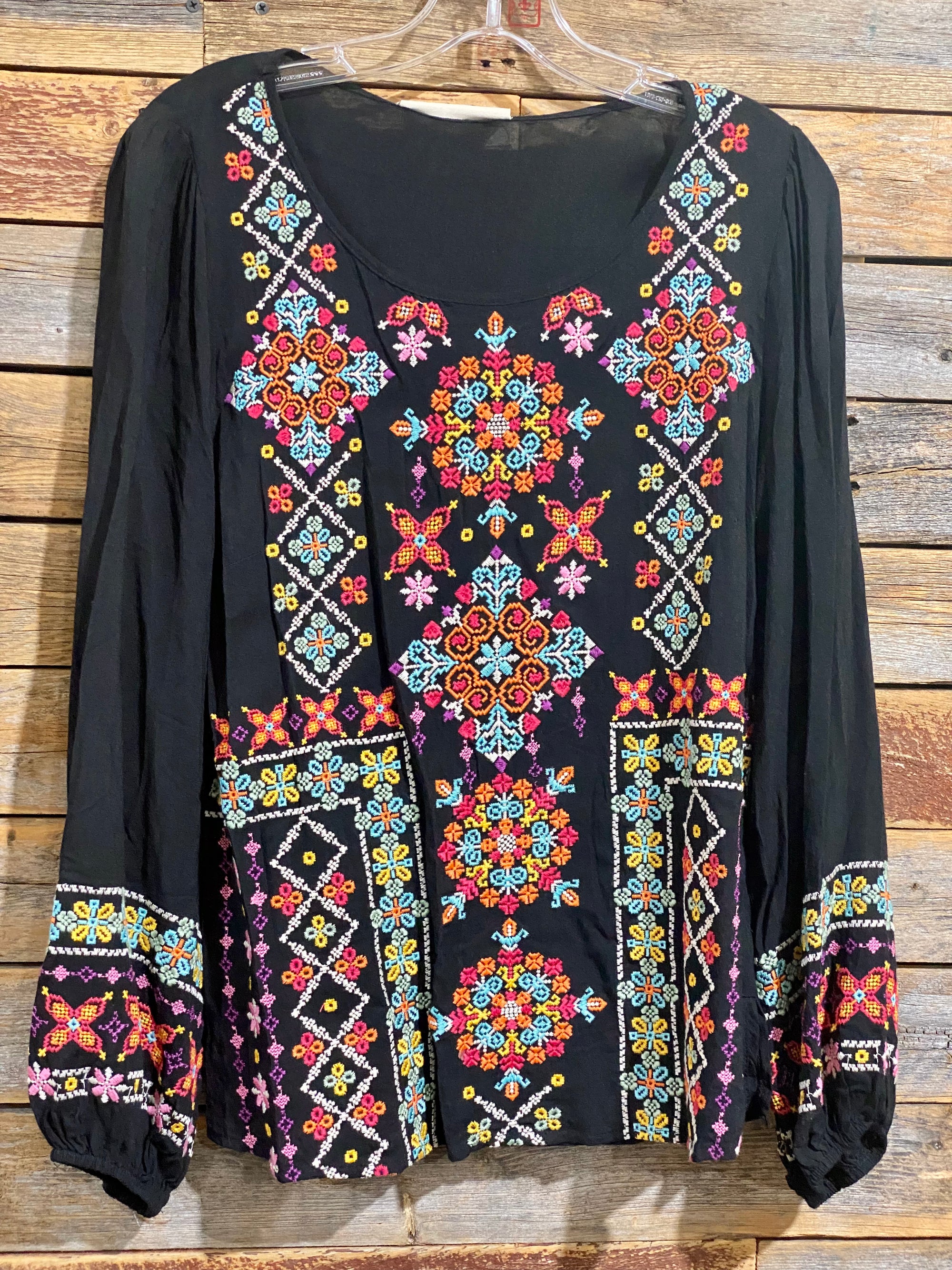 Embroidered Lilly Long Sleeve Blouse