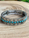 Mason Stone Surround Aztec Stretch Bracelet - Turquoise