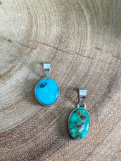 Lucy Sterling Single Stone Pendant - Turquoise