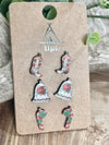 Jolly Time Wooden Holiday Stud Earrings Set