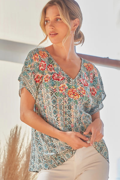 Poppy Embroidered Blouse