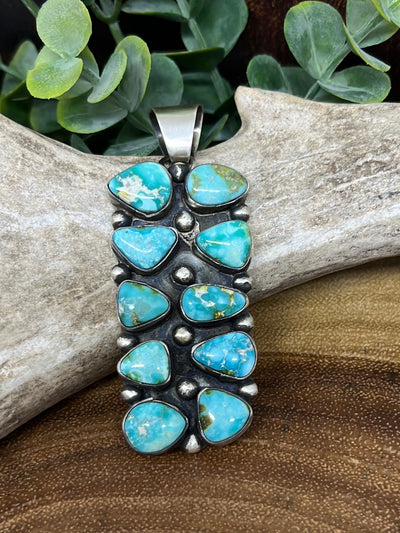 Neville Sterling Stacked Turquoise Pendant