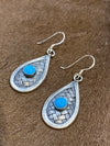 Sterling Woven Teardrop Earrings - Turquoise