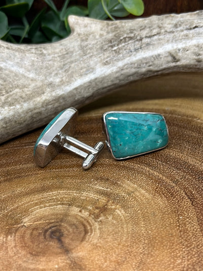 Kent Sterling Turquoise Cuff Links
